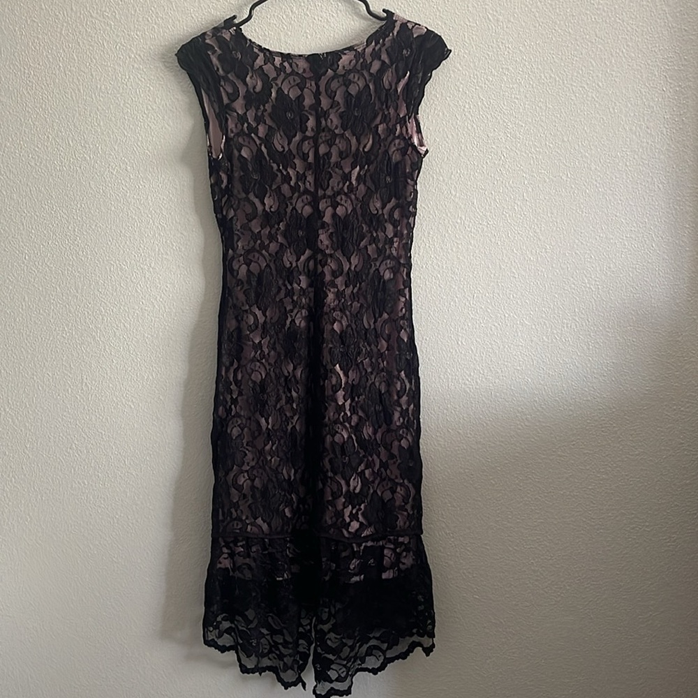 Almost Famous Midi Black Lace Dress Size Large - Picture 4 of 10